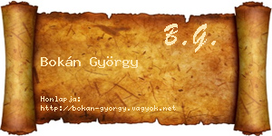Bokán György névjegykártya