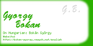 gyorgy bokan business card