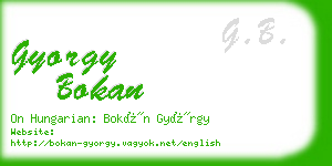 gyorgy bokan business card